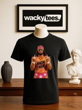 Macho Man Randy Savage Flipping The Bird Vintage Classic Wrestler Wrestling Tee